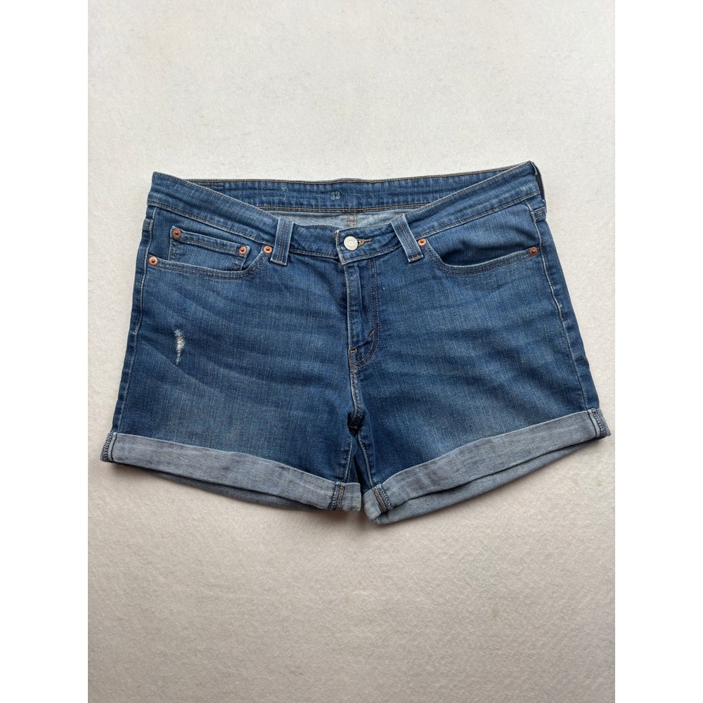 Levi's Denim Shorts Womens 32 Cuffed Hem Mid Rise Classic Casual
